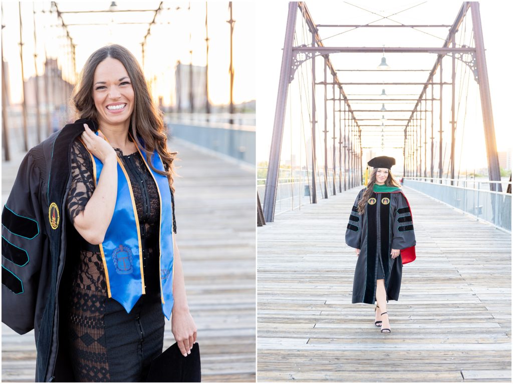 San Antonio graduation photo session on Hays Street bridge